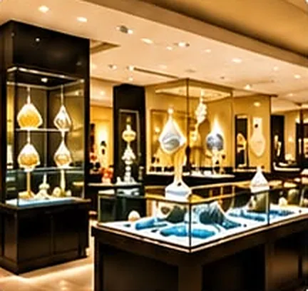 Jewellery displays at the Gems Gallery